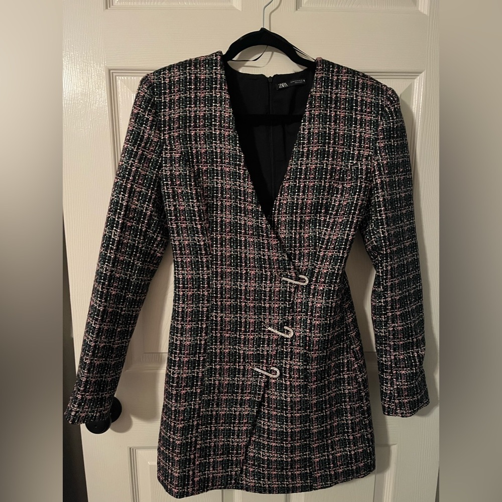 Zara Tweed Blazer Dress